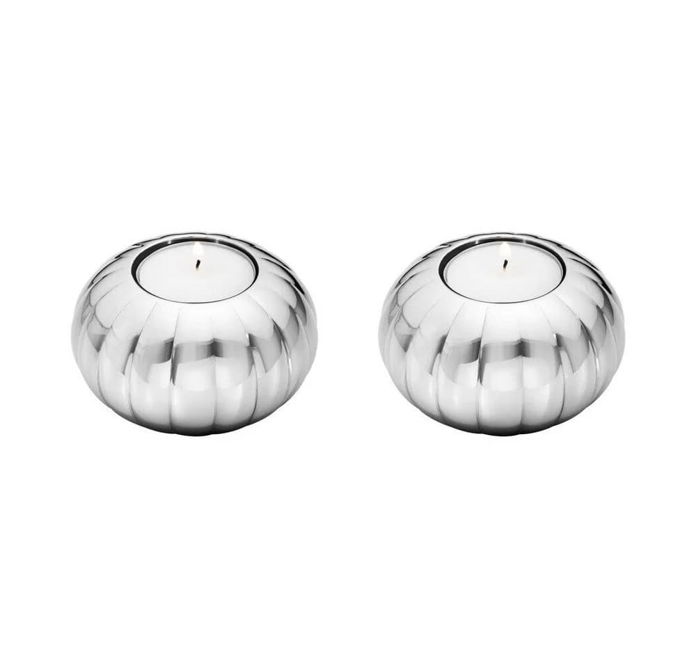 Georg Jensen Teelichthalter 2er-Set Bernadotte Edelstahl Hochglanz - Bild 2