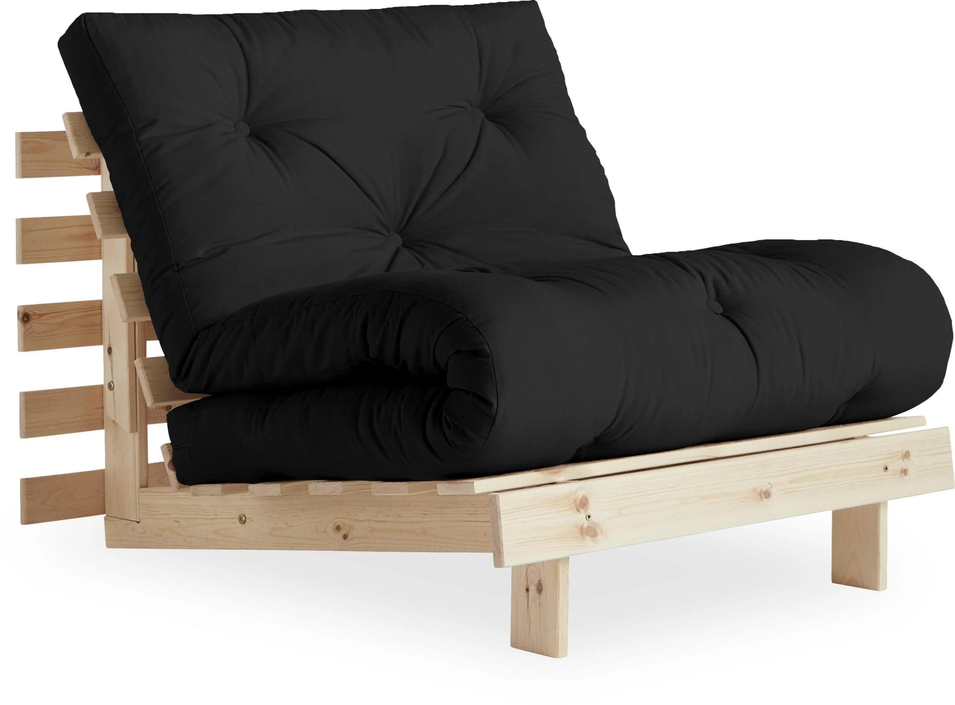 Karup Design Roots Daybett Dunkelgrau FSC-Massivholz mit Futonmatratze