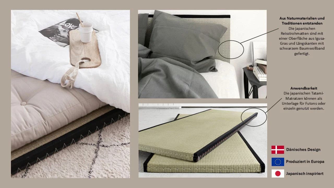 KARUP DESIGN Tatami Futonmatratze Grün 100% Stroh - Bild 3