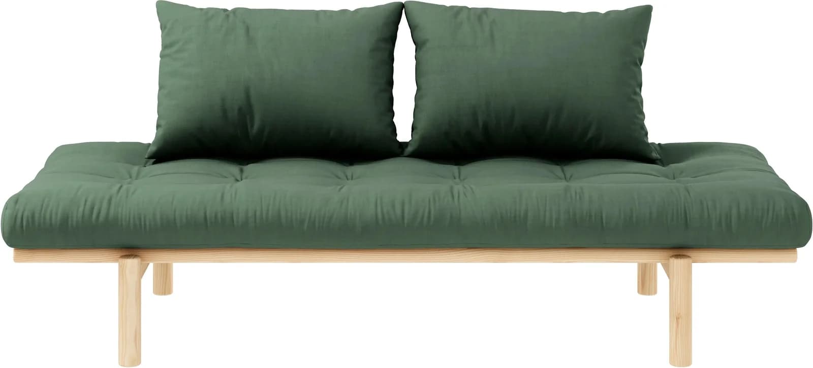 KARUP DESIGN Daybett Pace Olivgrün Massivholz mit Futonmatratze