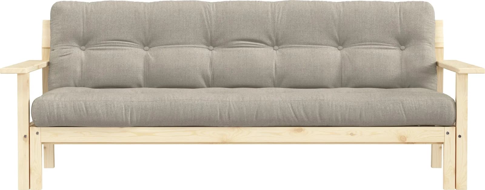 Schlafsofa KARUP DESIGN Unwind Beige mit Holzstruktur und Schlafplatz