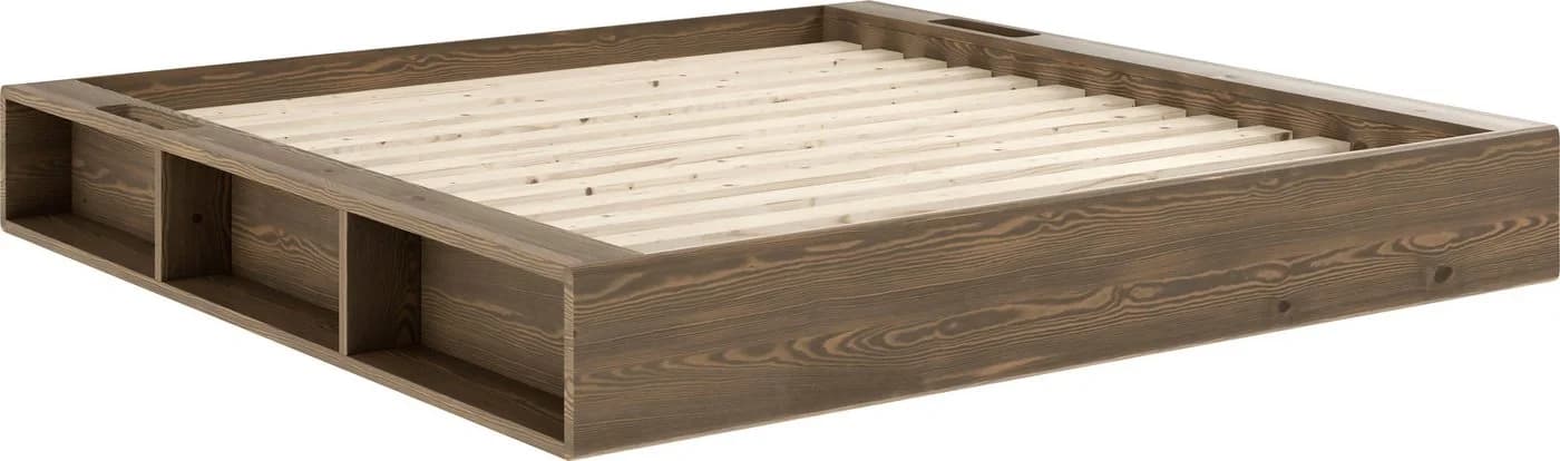 Karup Design Stauraumbett Ziggy Bed Braunes Massivholz mit 3 Ablagen - Bild 2