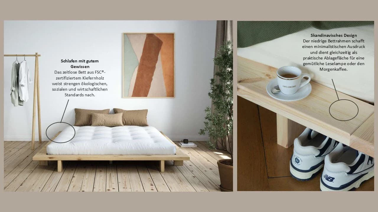 Karup Design Futonbett JAPAN BED Massivholz Braun - Bild 3