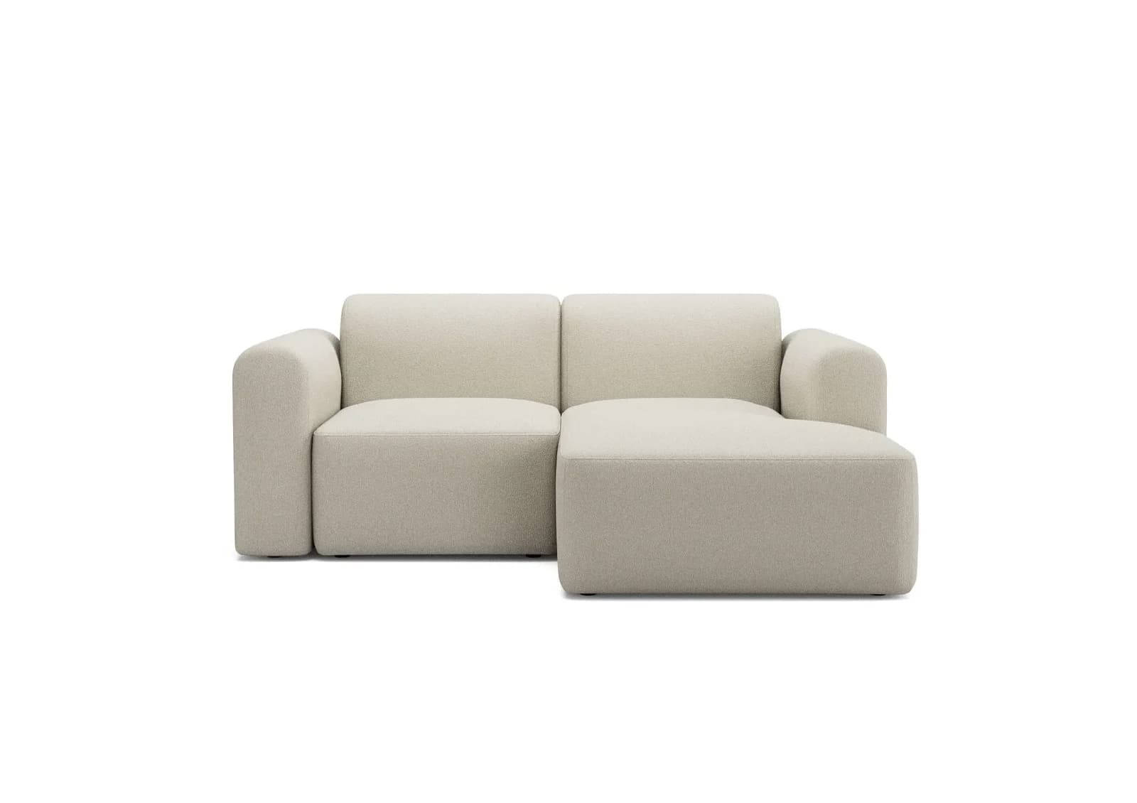 Ecksofa TENKSOM Rund, kompakte Relax-Ecke, für kleine Räume, hoher Sitzkomfort, weiß, Kaltschaum-Polsterung