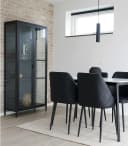 House Nordic Vitrine BRISBANE Schwarz Glas Stahl 2 Türen Bild 1