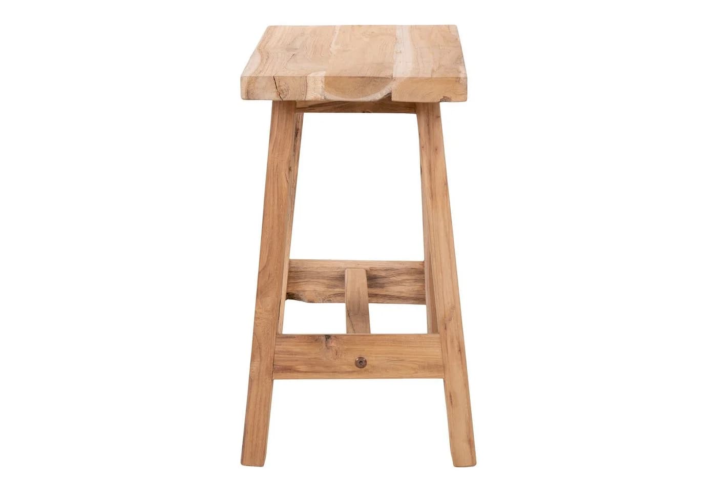 House Nordic Hocker Natur Teak Holz Skandinavisch - Bild 4