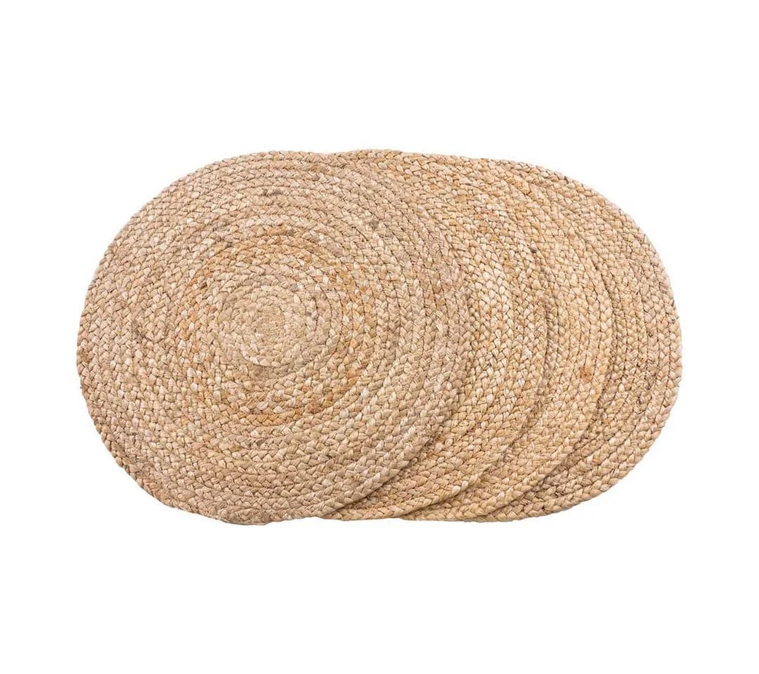 House Nordic Plaid Bombay Platzsets Set von 4 Natur Jute - Bild 2