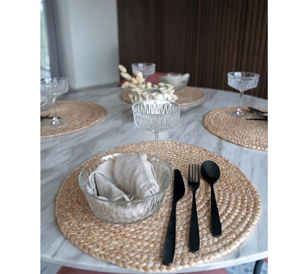 House Nordic Plaid Bombay Platzsets Set von 4 Natur Jute - Bild 3