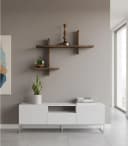 House Nordic Wandregal OVADA Braun Massivholz Bild 1