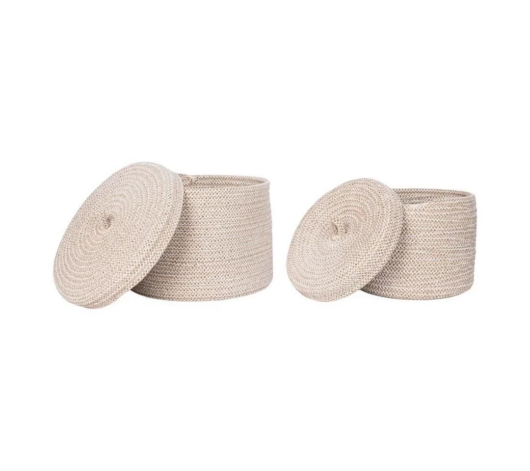 ebuy24 Allzweckkorb Sebal Korbset 2-tlg. Beige Baumwolle