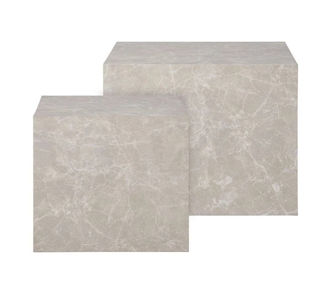 ebuy24 Couchtisch Prague Couchtisch Set 2 Marmor Dekor