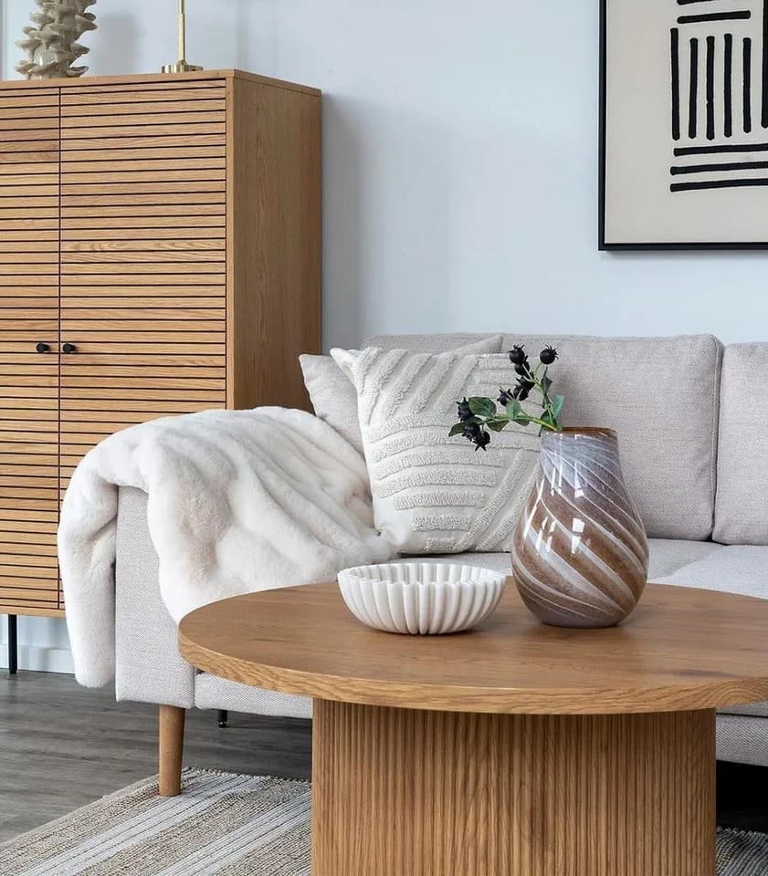 House Nordic Dekoschale BOWLA Beige Polyresin
