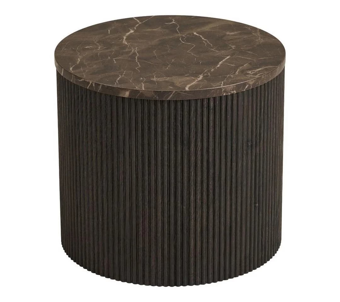 ebuy24 Couchtisch Ida Eckentisch Ø45cm Marmor Dekor Braun - Bild 2