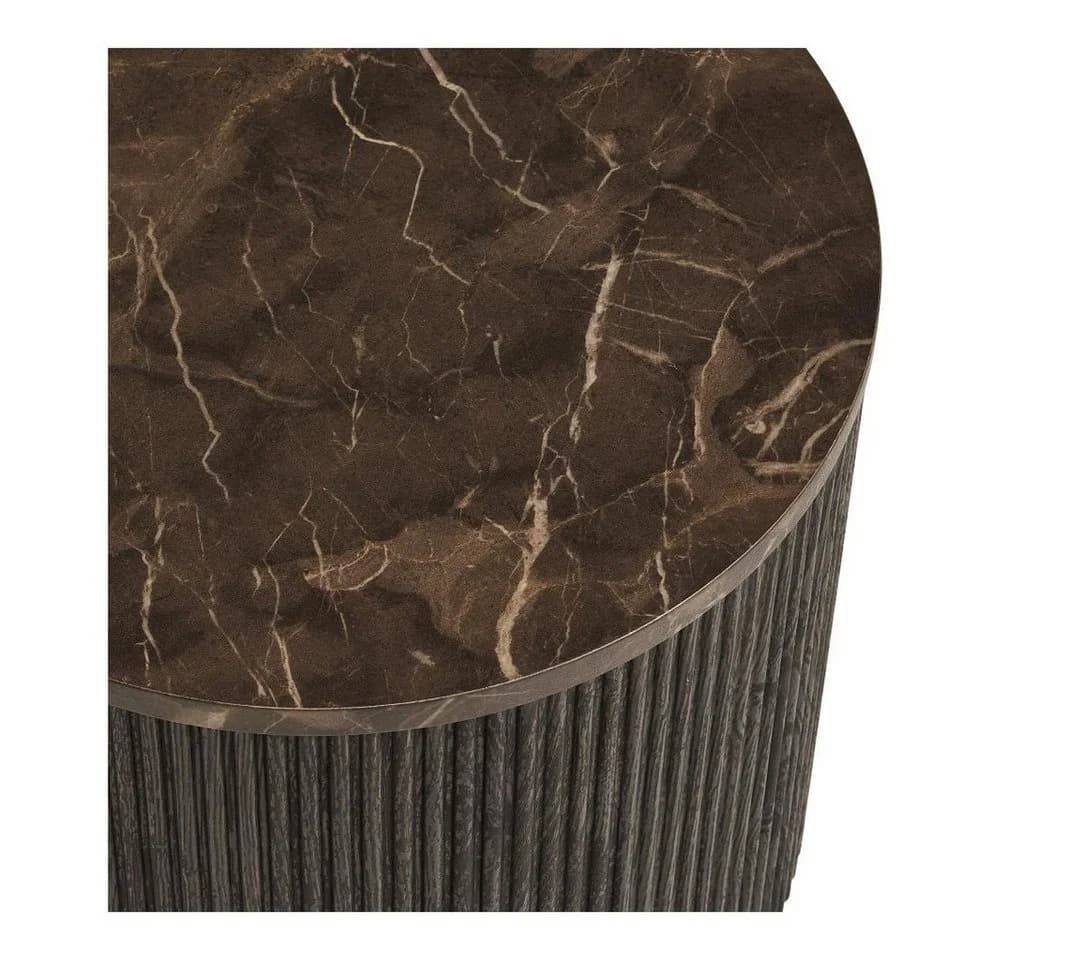 ebuy24 Couchtisch Ida Eckentisch Ø45cm Marmor Dekor Braun - Bild 3
