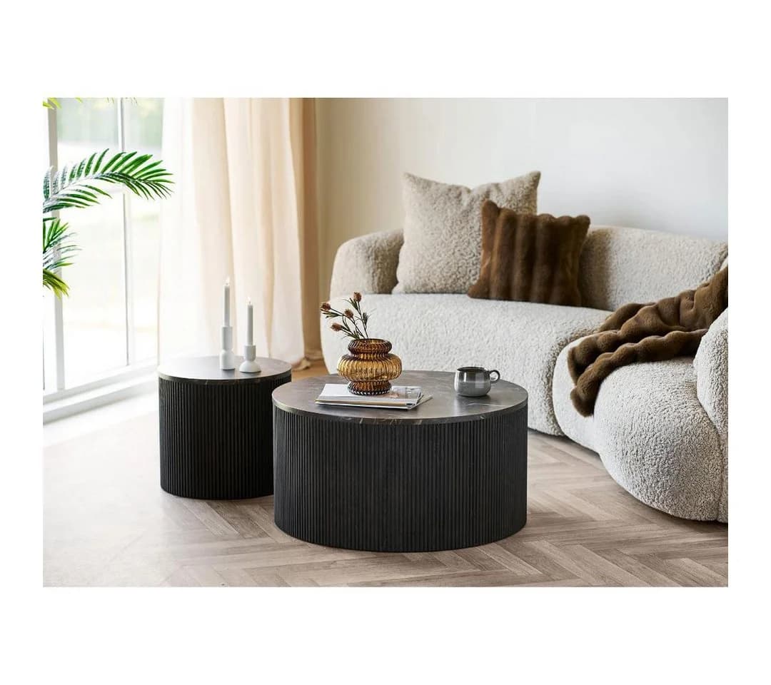 ebuy24 Couchtisch Ida Eckentisch Ø45cm Marmor Dekor Braun - Bild 5