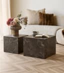 ebuy24 Couchtisch Nuuk Couchtisch Set mit 2 Marmor Dekor braun Bild 1