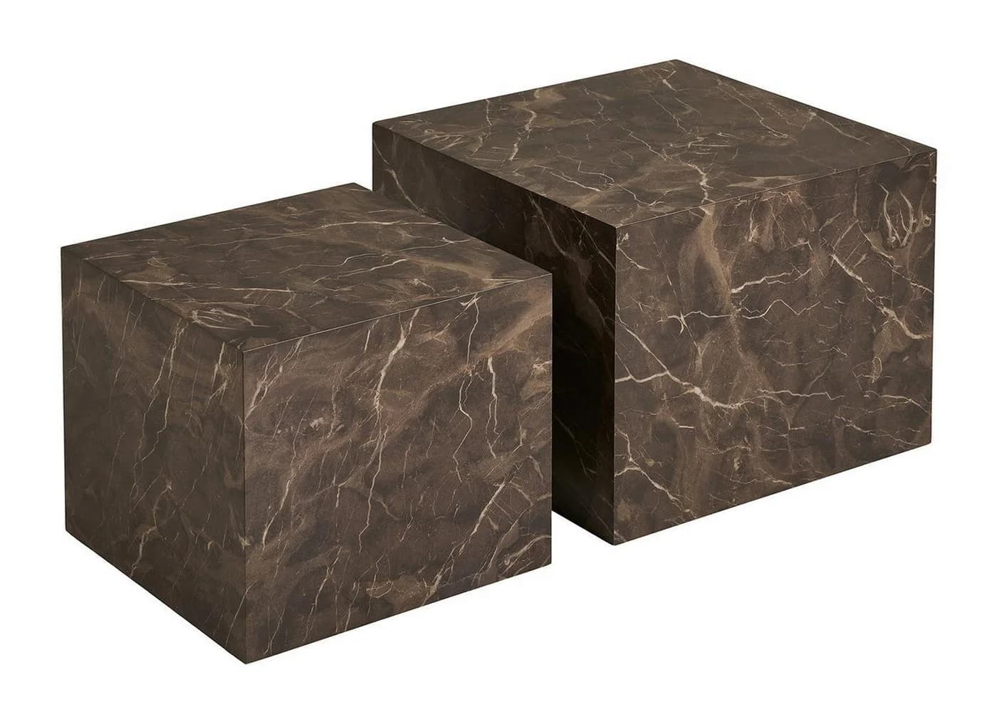 ebuy24 Couchtisch Nuuk Couchtisch Set mit 2 Marmor Dekor braun - Bild 2
