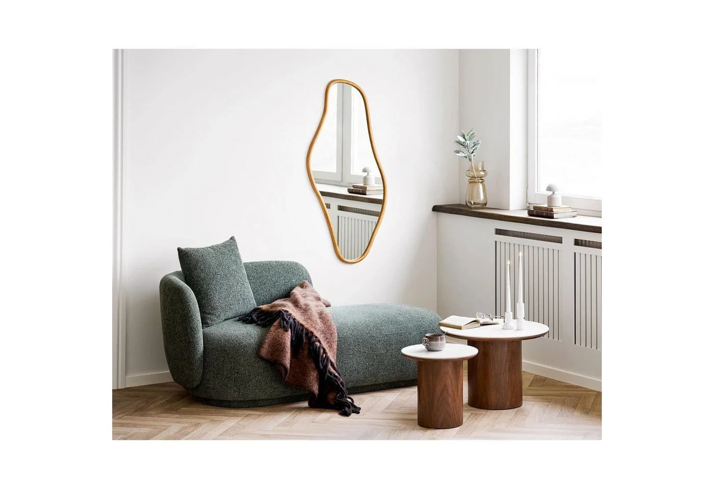 House Nordic Wandspiegel Brandsby Kiefernholz Braun
