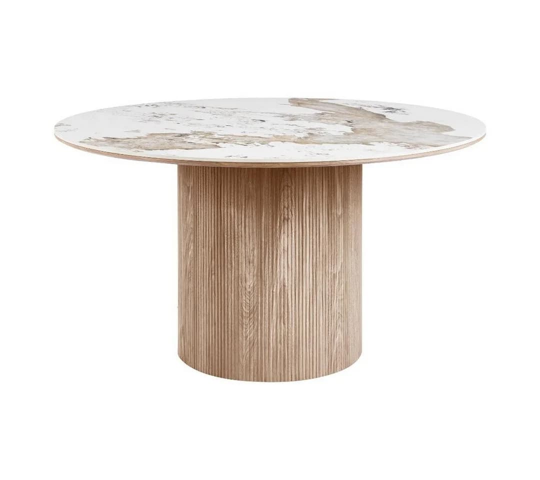 House Nordic Esstisch Isa rund 140cm Keramik weiß - Bild 2