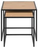 ACTONA GROUP Couchtisch Seaford Wildeiche-Optik Stahl 2-Teil-Set Bild 4