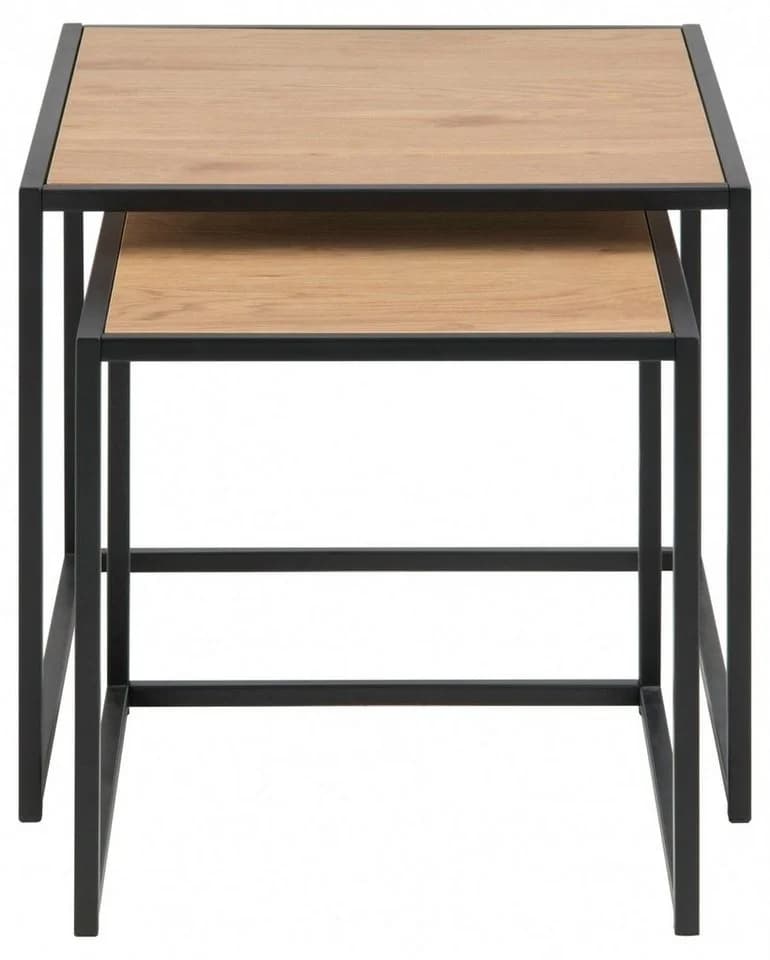 ACTONA GROUP Couchtisch Seaford Wildeiche-Optik Stahl 2-Teil-Set - Bild 4