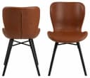 ACTONA GROUP Esszimmerstuhl 2er Set Braun Kunstleder Massivholz Bild 1
