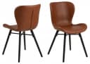 ACTONA GROUP Esszimmerstuhl 2er Set Braun Kunstleder Massivholz Bild 2