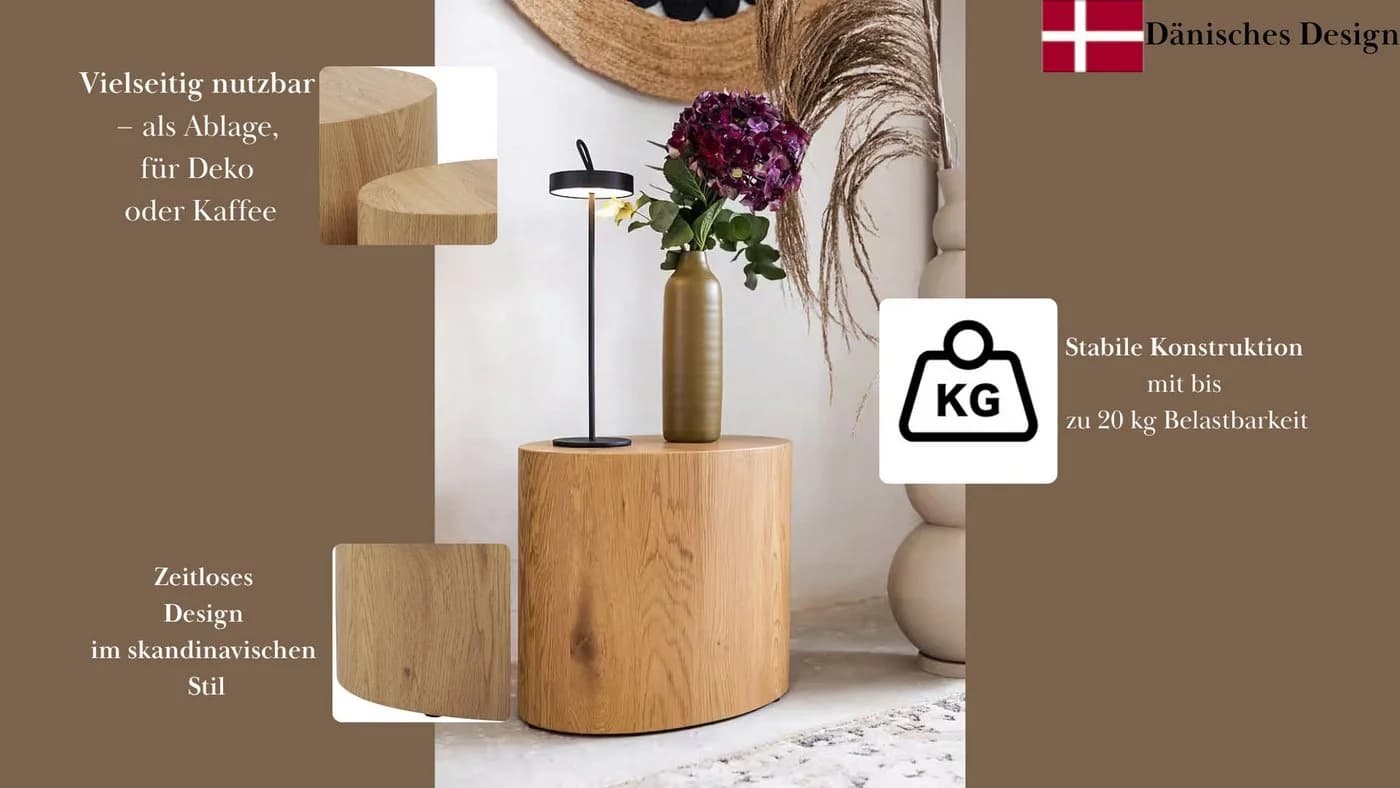 ACTONA GROUP Couchtisch-Set 2er Mice Skandi-Stil Braun - Bild 3