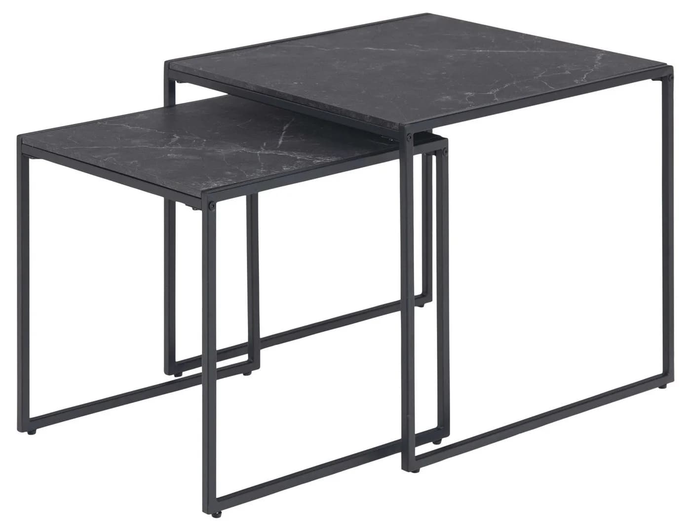 ACTONA GROUP Beistelltisch Infinity Set 3 Stück Schwarz Metall - Bild 2