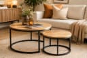 ACTONA GROUP Spiro Couchtisch Set 2-tlg. Schwarz/Beige Modern Skandinavisch Bild 1