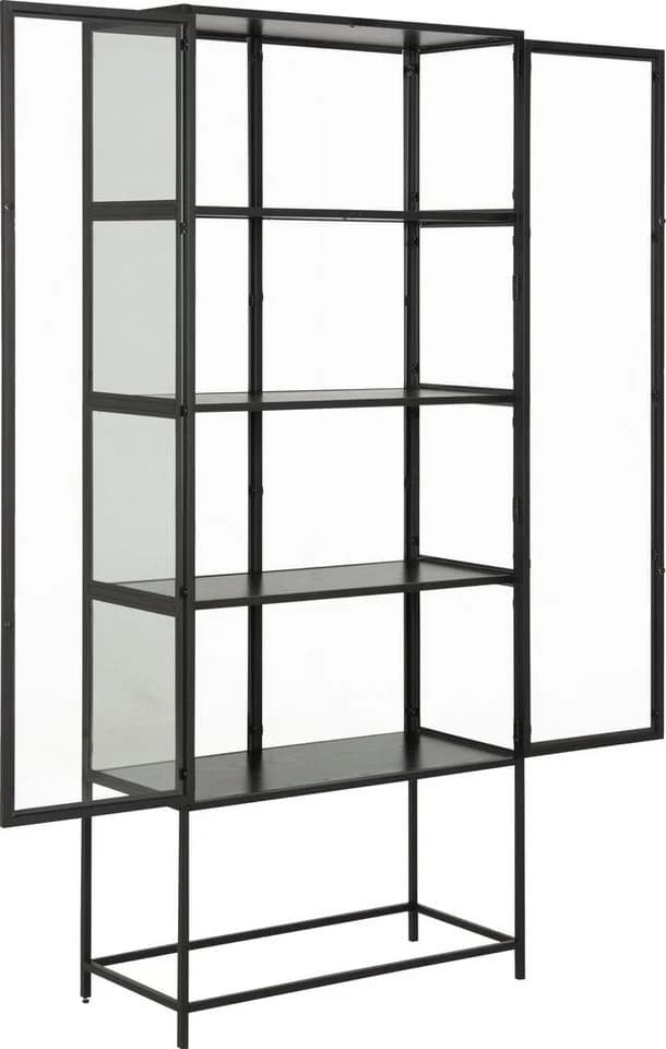 Glasvitrine ACTONA GROUP Schwarz Metallrahmen 4 Böden - Bild 3