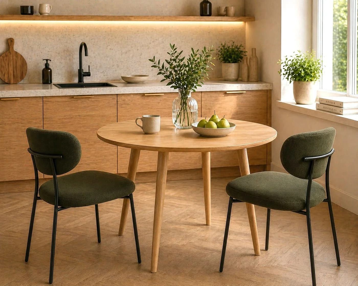 ACTONA GROUP Roxby Runder Esstisch Beige Eiche Natur Pflegeleicht