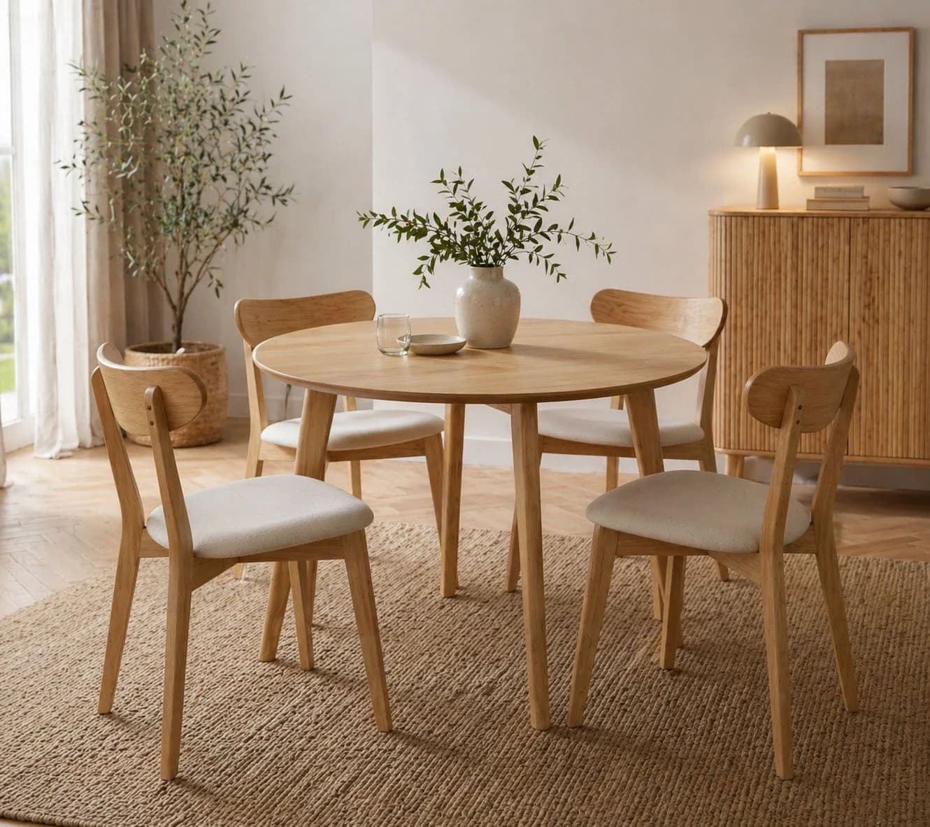 ACTONA GROUP Roxby Runder Esstisch Beige Eiche Natur Pflegeleicht - Bild 4
