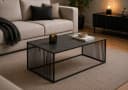 ACTONA GROUP Couchtisch Strington Schwarz Marmoroptik Glas Metall Bild 5