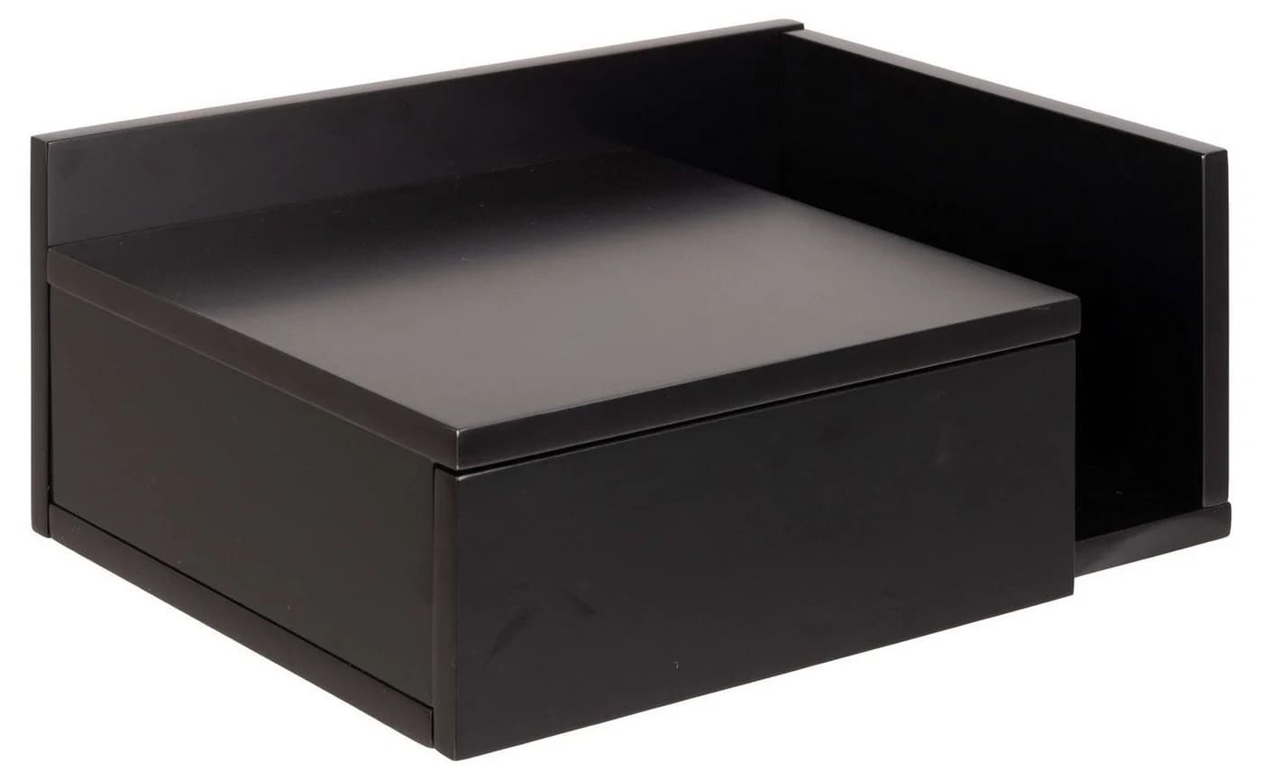 ACTONA GROUP Ashlan Wandmontierter Nachttisch Schwarz 1 Schublade - Bild 1