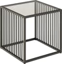 ACTONA GROUP Couchtisch Strington Beistelltisch, Ecktisch, schwarzer Marmoroptik, vertikalen Metalllamellen Bild 2