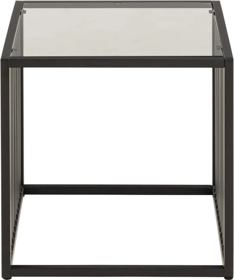 ACTONA GROUP Couchtisch Strington Beistelltisch, Ecktisch, schwarzer Marmoroptik, vertikalen Metalllamellen - Bild 3