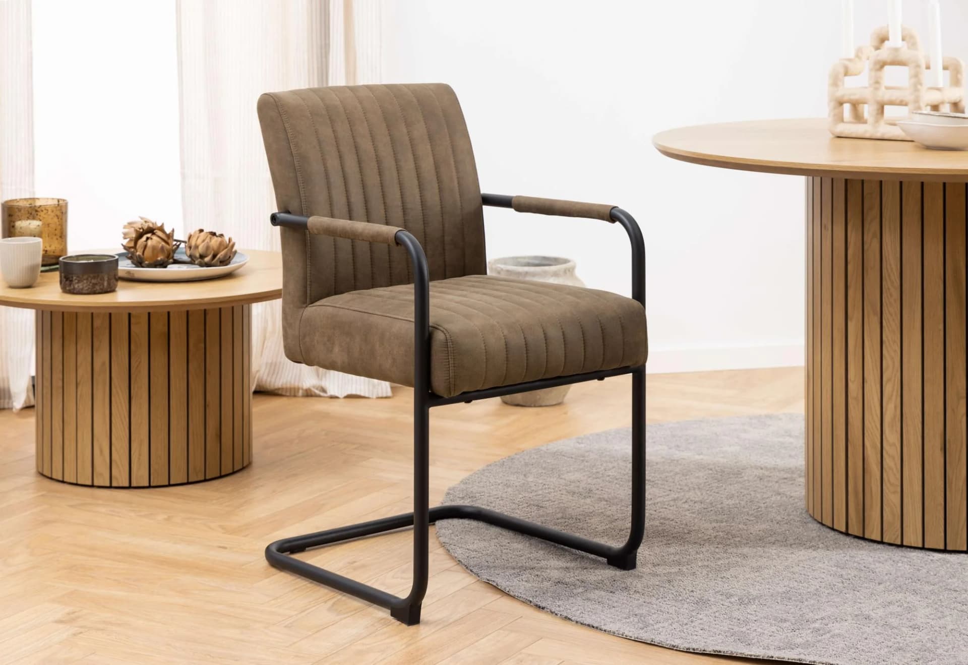 ACTONA GROUP Adele Armlehnstuhl 2er-Set Hellbraun