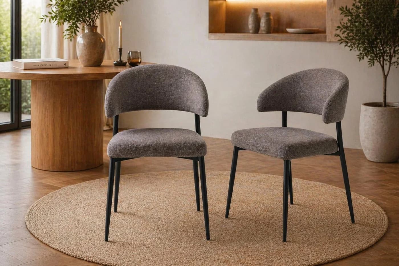 ACTONA GROUP Edina Esszimmerstuhl 2er-Set Skandinavisch Grau-Braun - Bild 2
