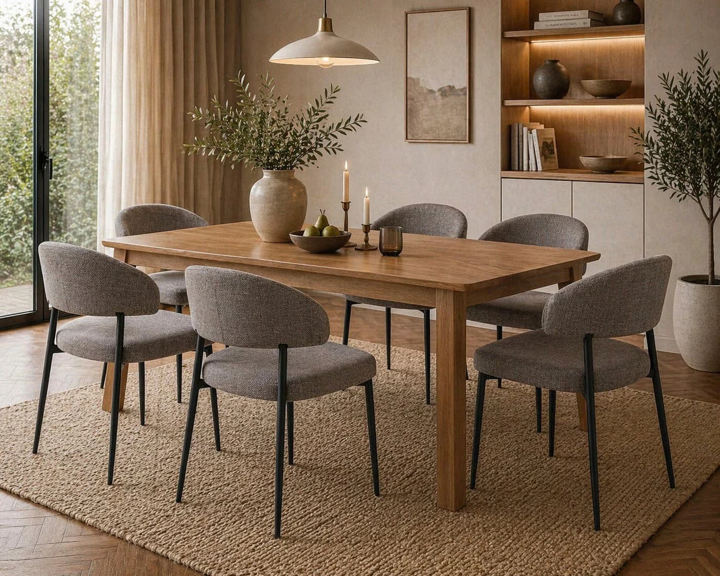 ACTONA GROUP Edina Esszimmerstuhl 2er-Set Skandinavisch Grau-Braun - Bild 3