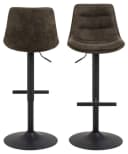 ACTONA GROUP Adisa Barhocker 2er Set Grau-Braun Stoff Bild 1