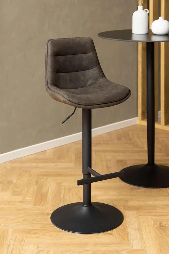 ACTONA GROUP Adisa Barhocker 2er Set Grau-Braun Stoff - Bild 2