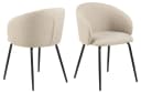 ACTONA GROUP Armlehnstuhl Beige 2er-Set mit Stahlgestell Bild 2