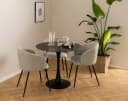 ACTONA GROUP Armlehnstuhl Beige 2er-Set mit Stahlgestell Bild 3