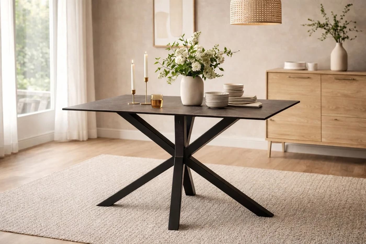 Esstisch ACTONA GROUP Heaven Keramik Schwarz Fairbanks