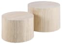 ACTONA GROUP Dice Couchtisch-Set Beige Steinoptik 2er-Set Bild 3
