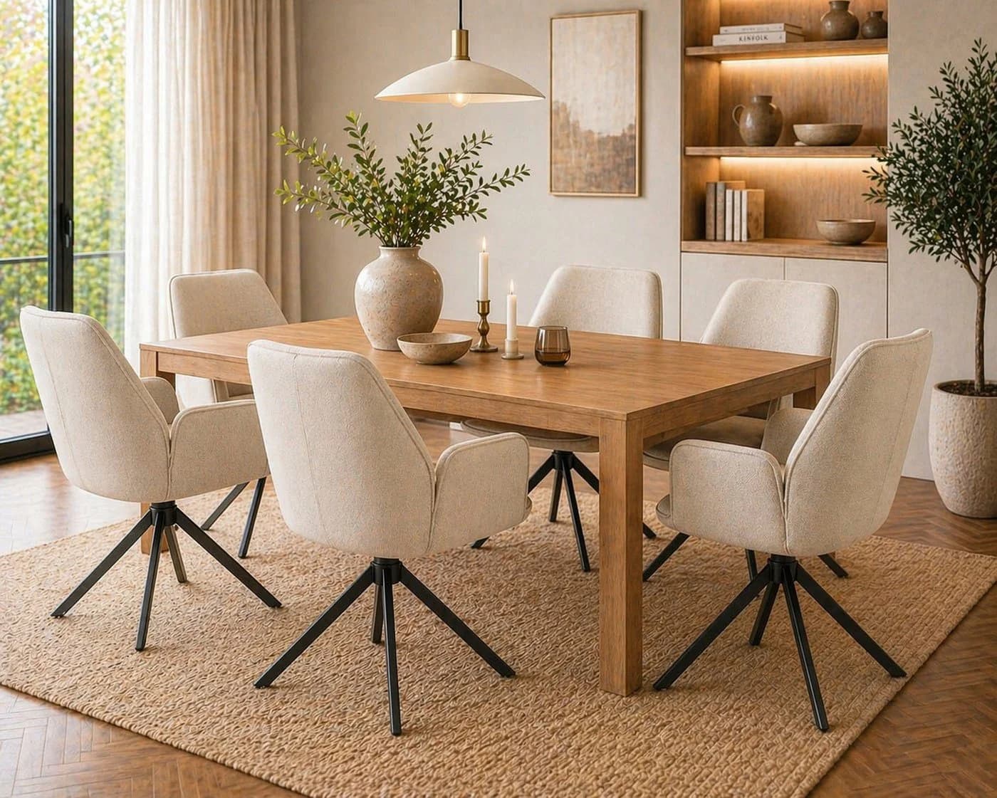ACTONA GROUP Glenda Esszimmerstuhl Beige Drehbar Armlehne - Bild 4