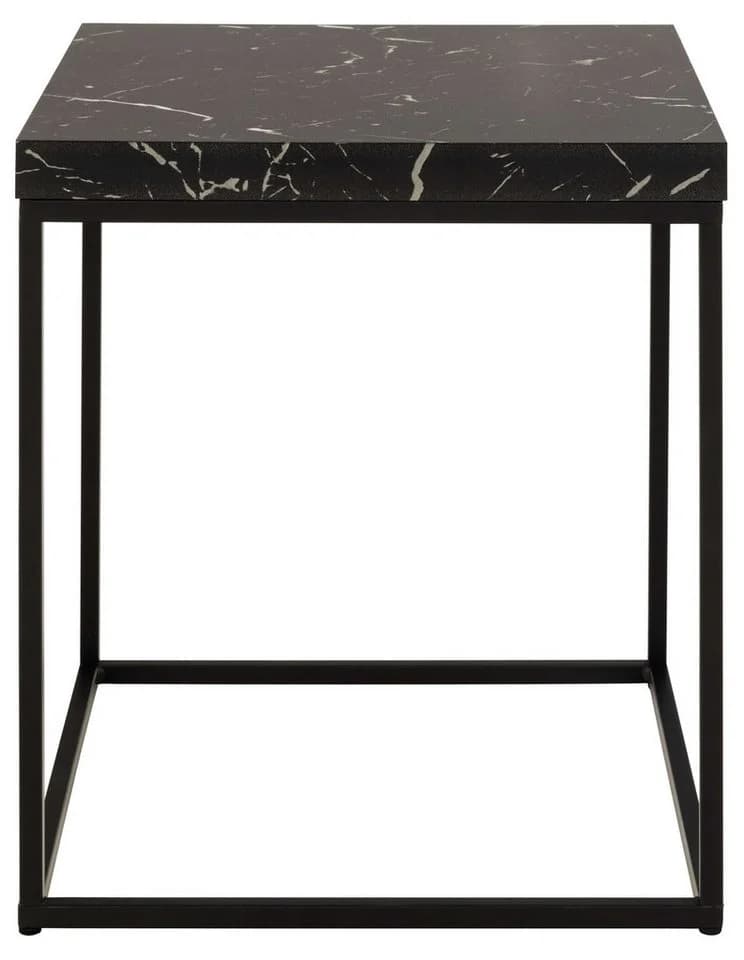 ACTONA GROUP Couchtisch Barossa Quadratisch Steinoptik Schwarz
