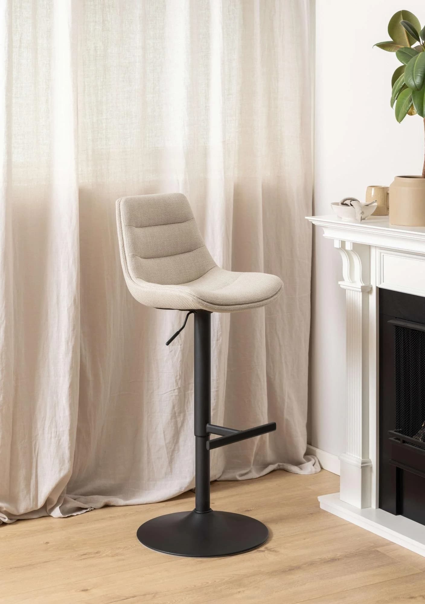 ACTONA GROUP Adisa Barhocker 2er-Set Beige Schwarz