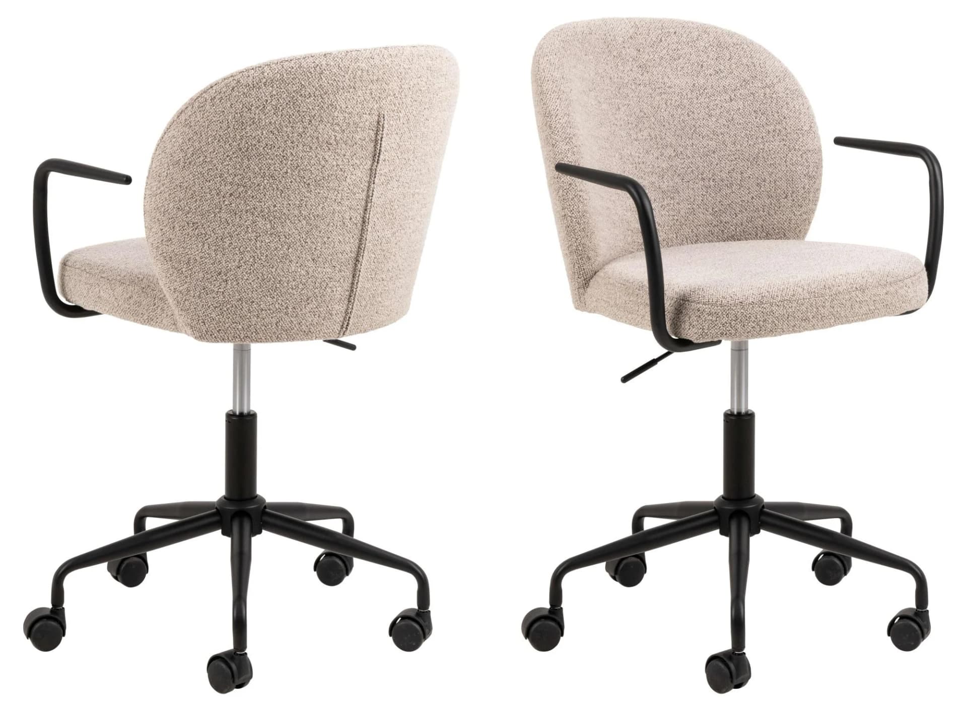 ACTONA GROUP Patricia Schreibtischstuhl Beige/Schwarz Stoff 5-Stern-Gestell